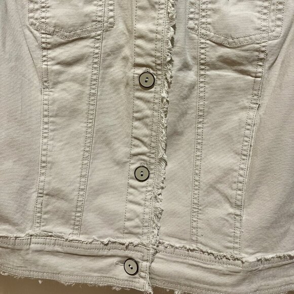 Habitat Camille Frayed Jean Jacket in Putty - Picture 7 of 15